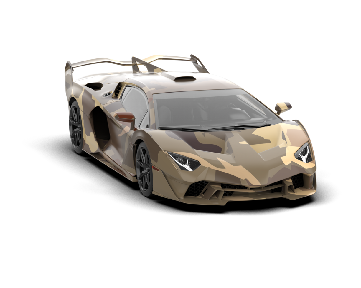 Realistic sport car isolated on background. 3d rendering - illustration png
