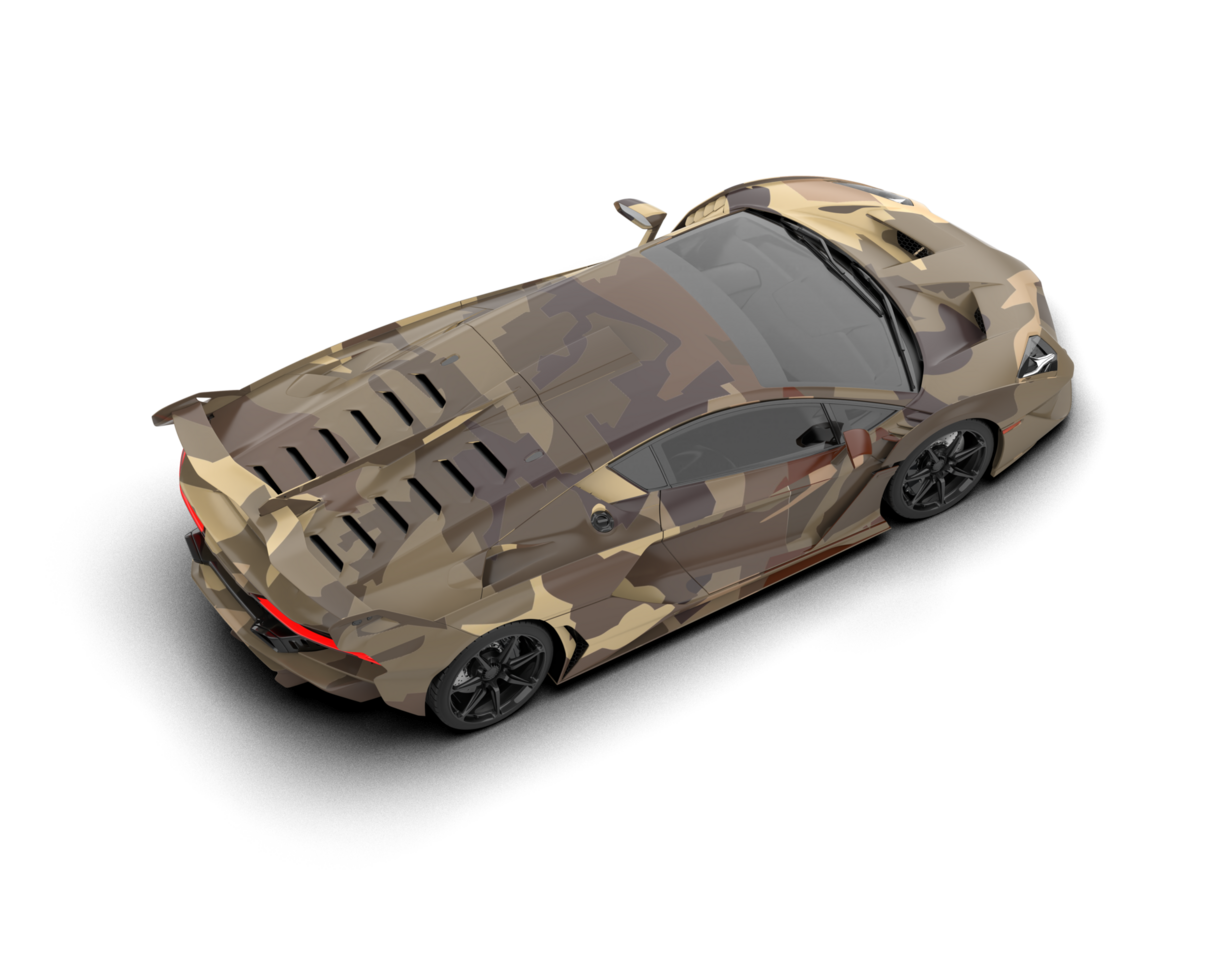 Realistic sport car isolated on background. 3d rendering - illustration png