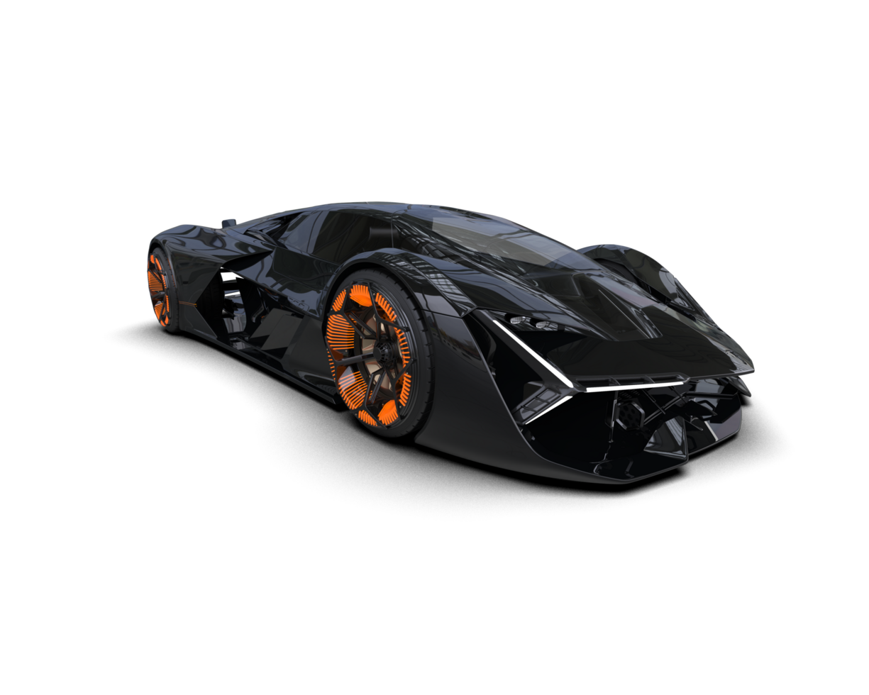 Realistic sport car isolated on background. 3d rendering - illustration png