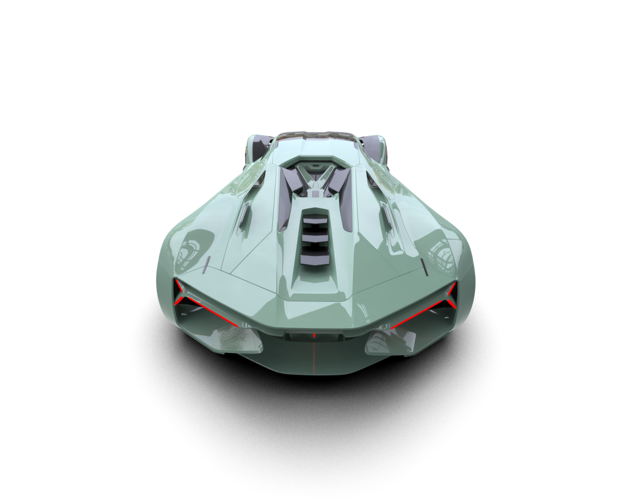 Realistic sport car isolated on background. 3d rendering - illustration png