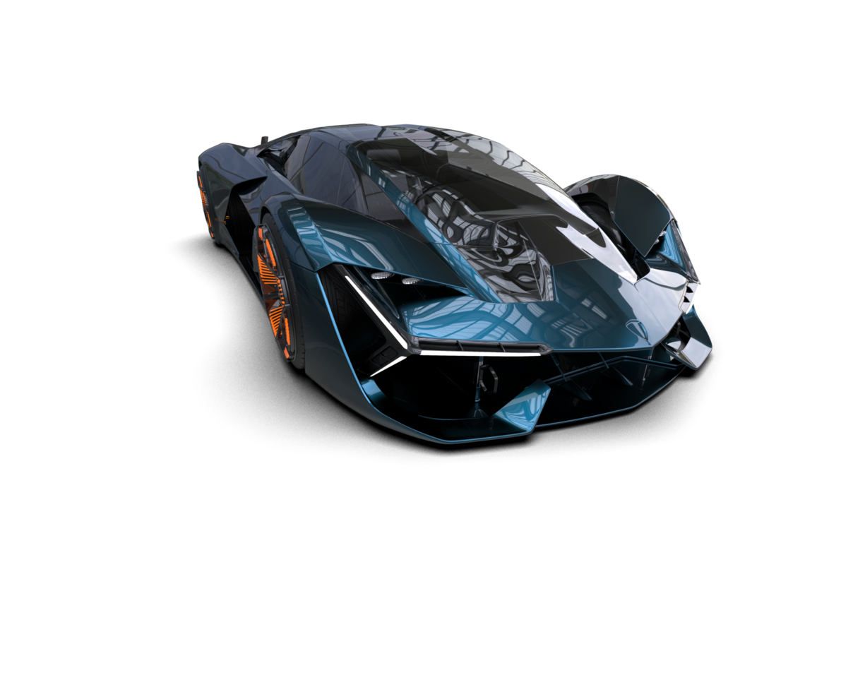 Realistic sport car isolated on background. 3d rendering - illustration png