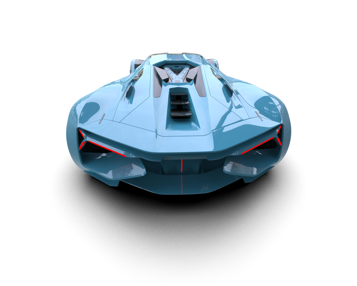 Realistic sport car isolated on background. 3d rendering - illustration png