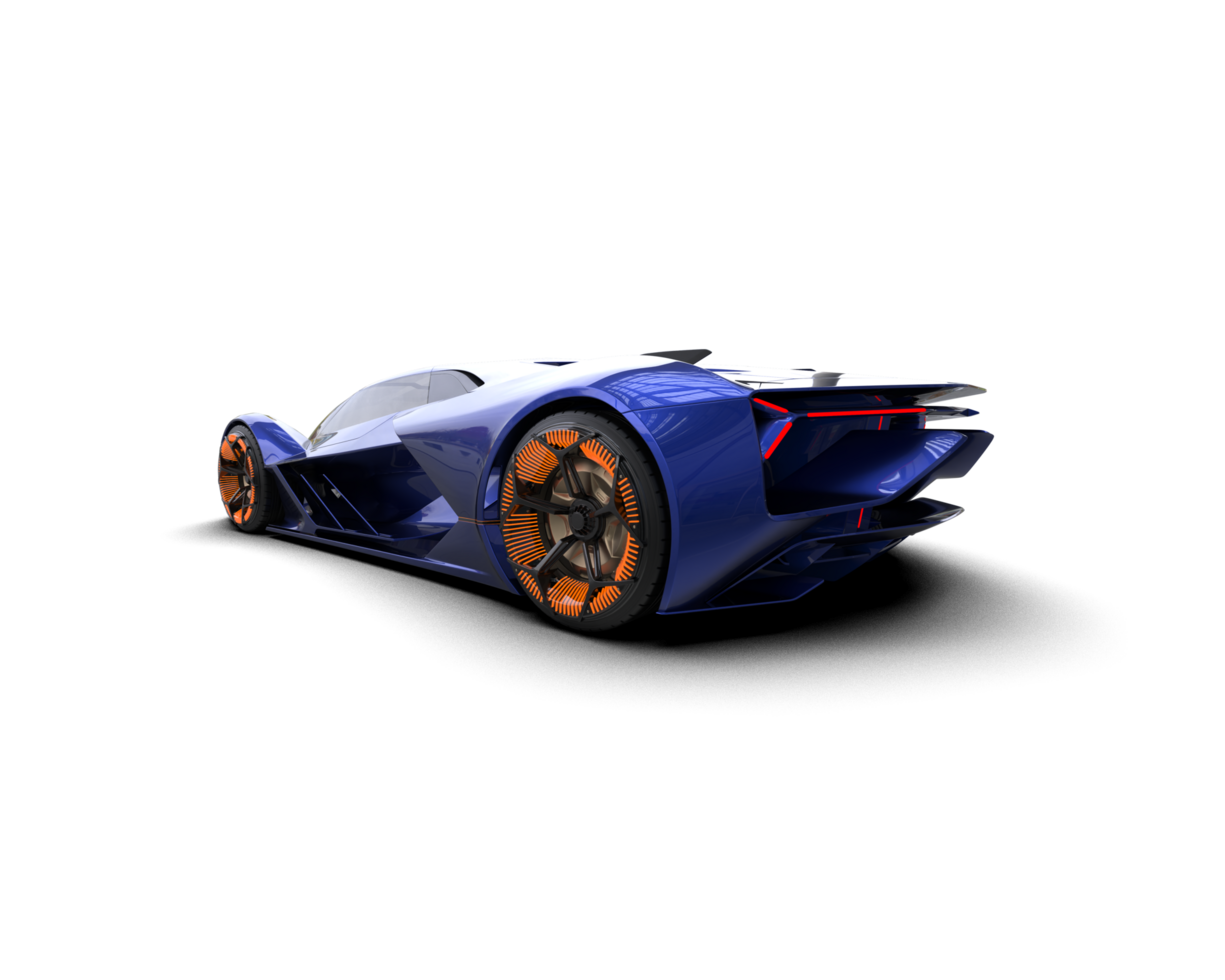 Realistic sport car isolated on background. 3d rendering - illustration png