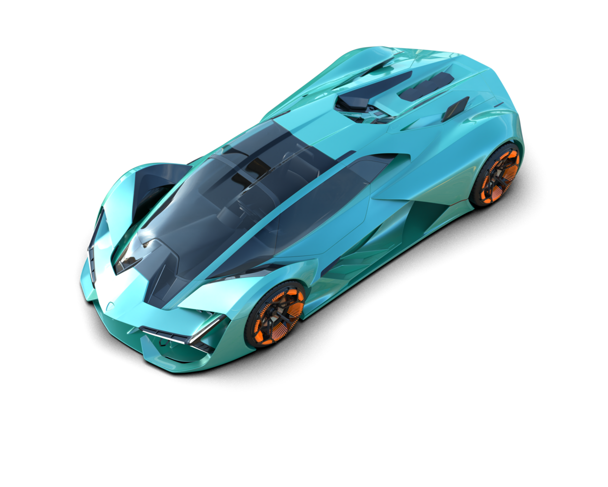 Realistic sport car isolated on background. 3d rendering - illustration png