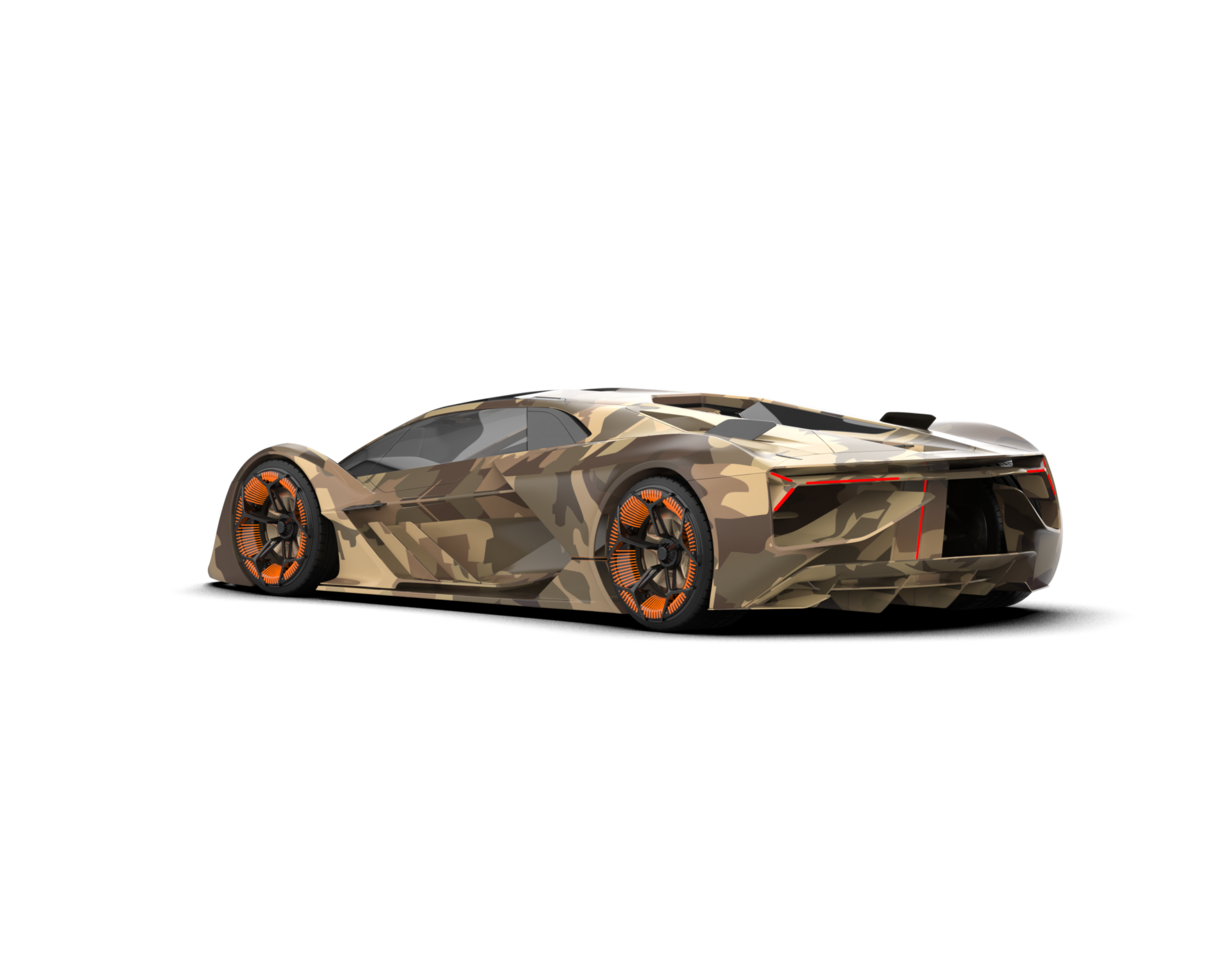 Realistic sport car isolated on background. 3d rendering - illustration png