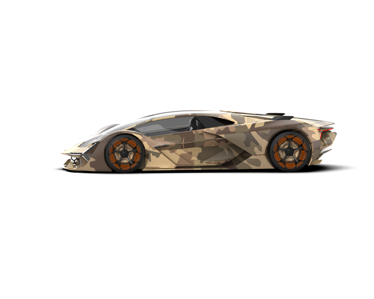 Realistic sport car isolated on background. 3d rendering - illustration png