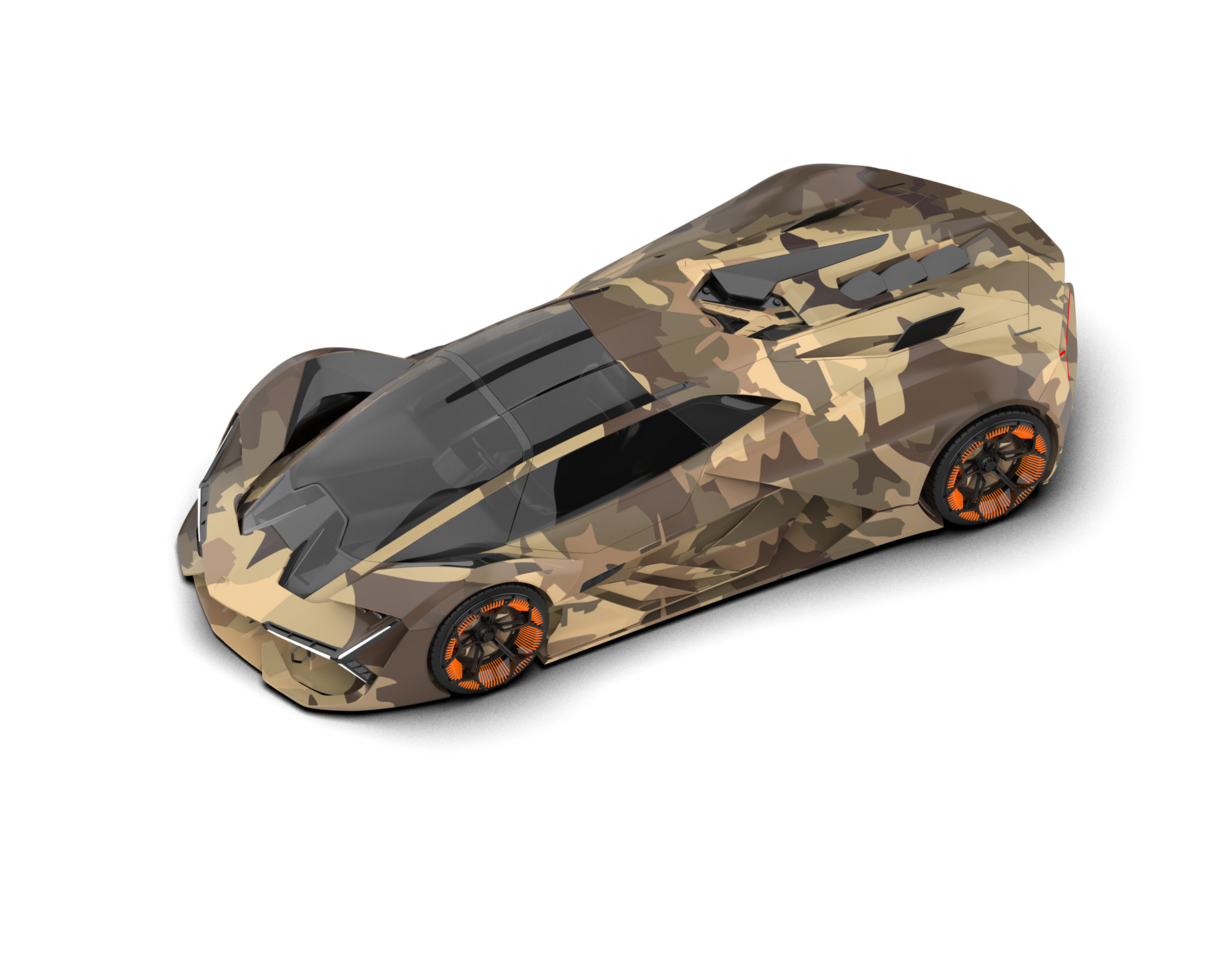 Realistic sport car isolated on background. 3d rendering - illustration png