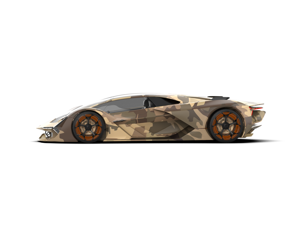 Realistic sport car isolated on background. 3d rendering - illustration png