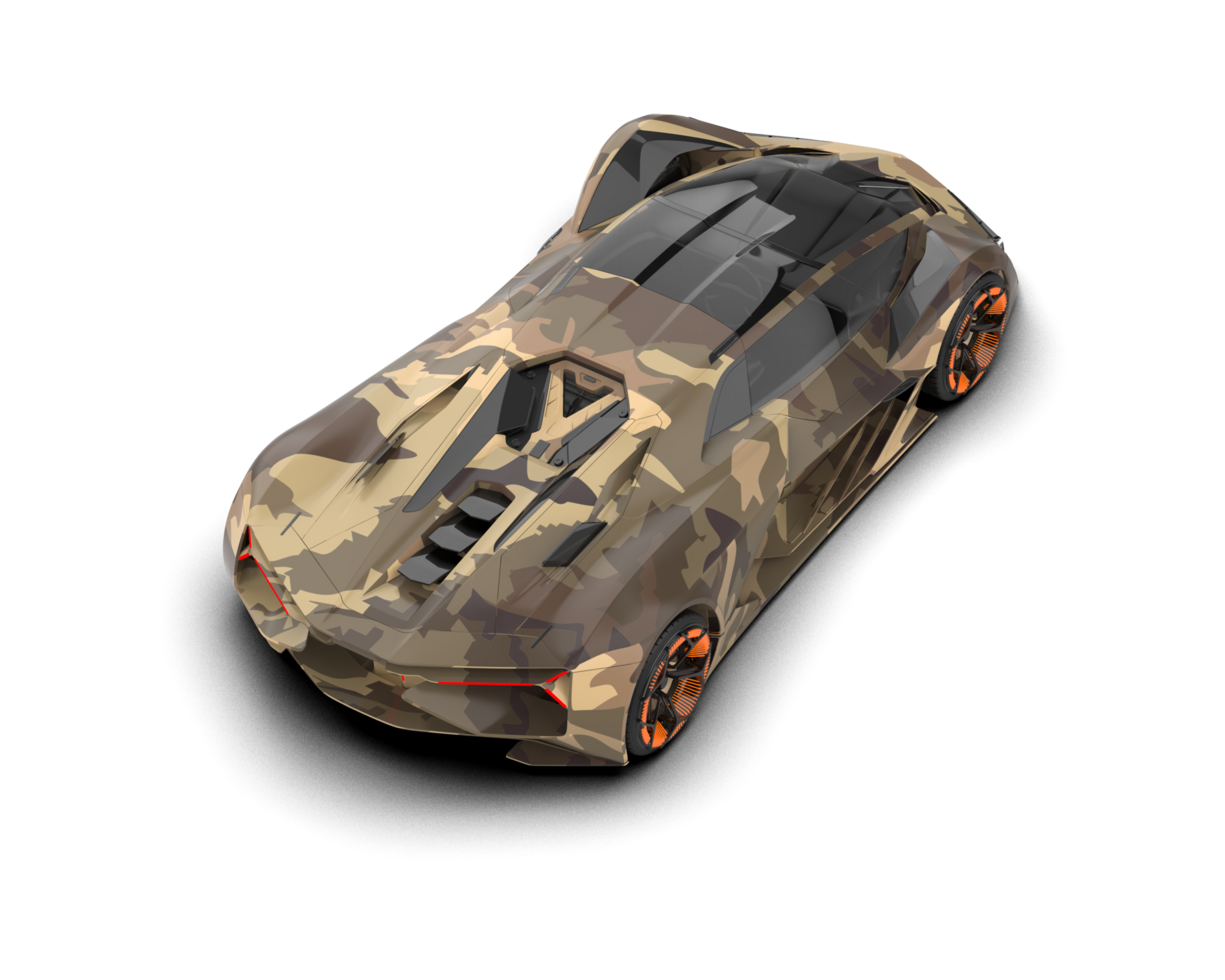 Realistic sport car isolated on background. 3d rendering - illustration png