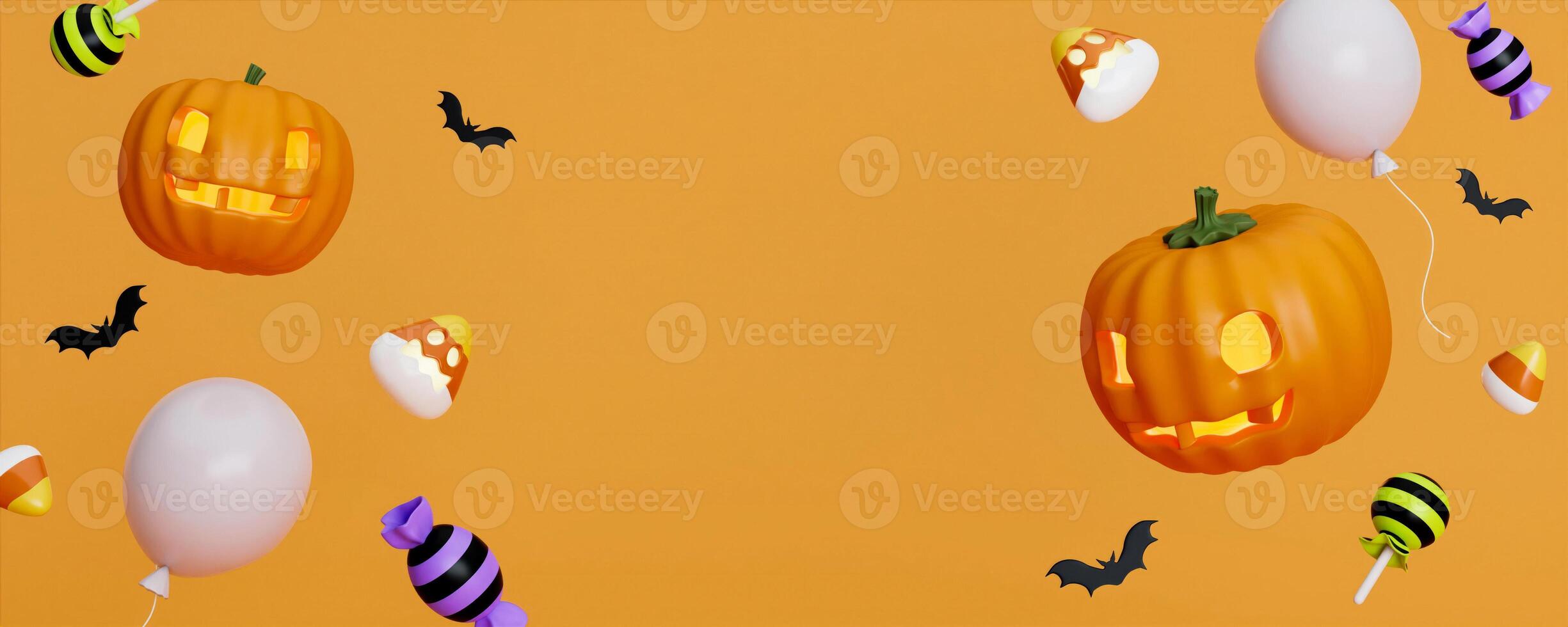 Halloween background with space for text. 3d render illustration. photo