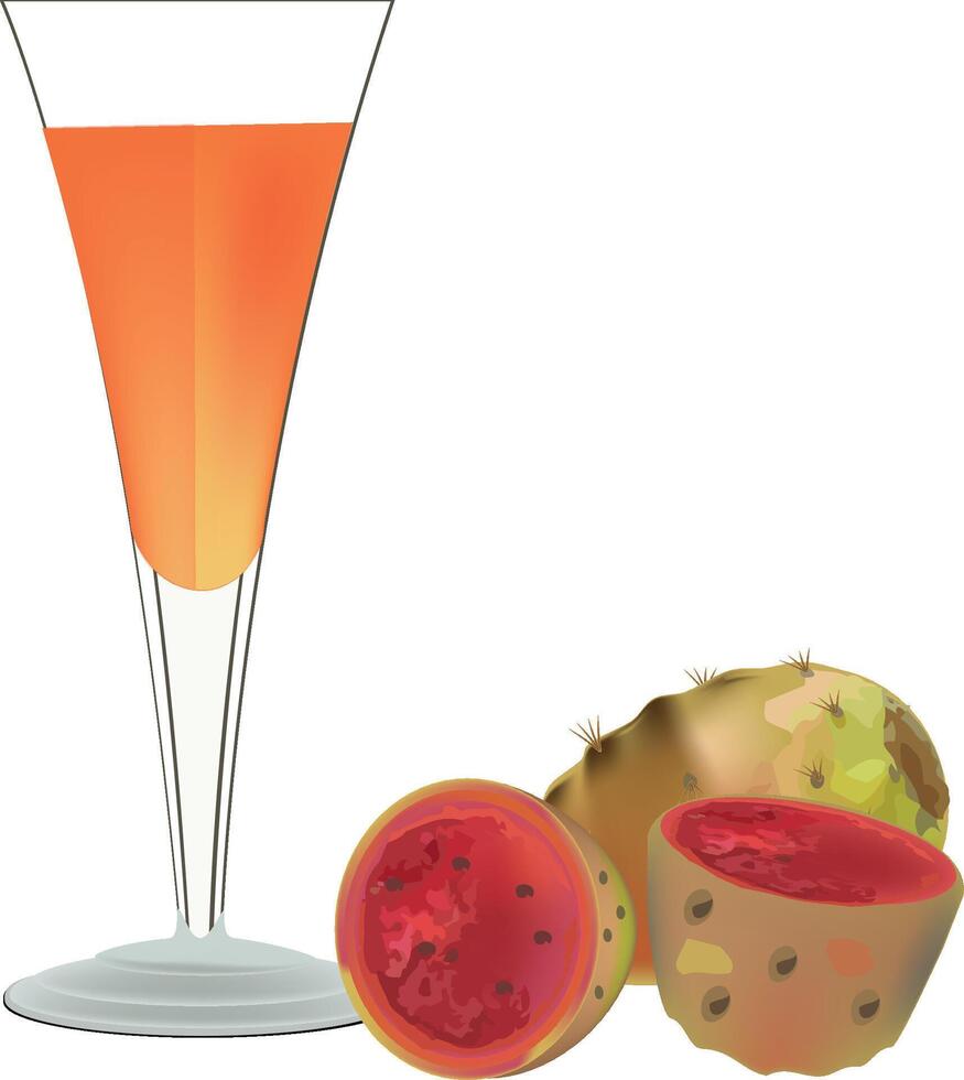 liquid glass prickly pear juice- vector