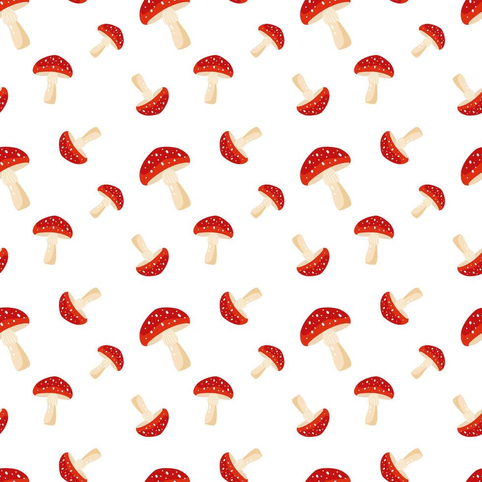 mushrooms seamless pattern vector