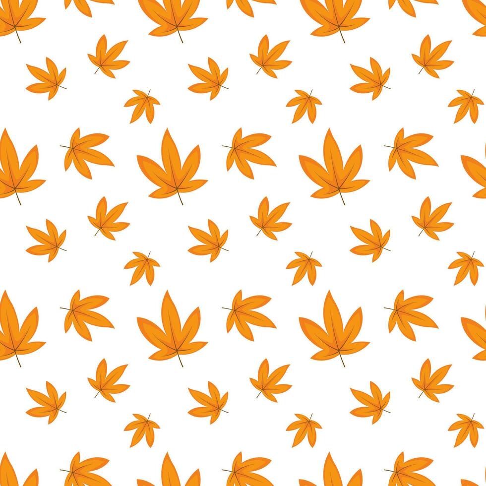 a pattern of orange leaves on a white background vector