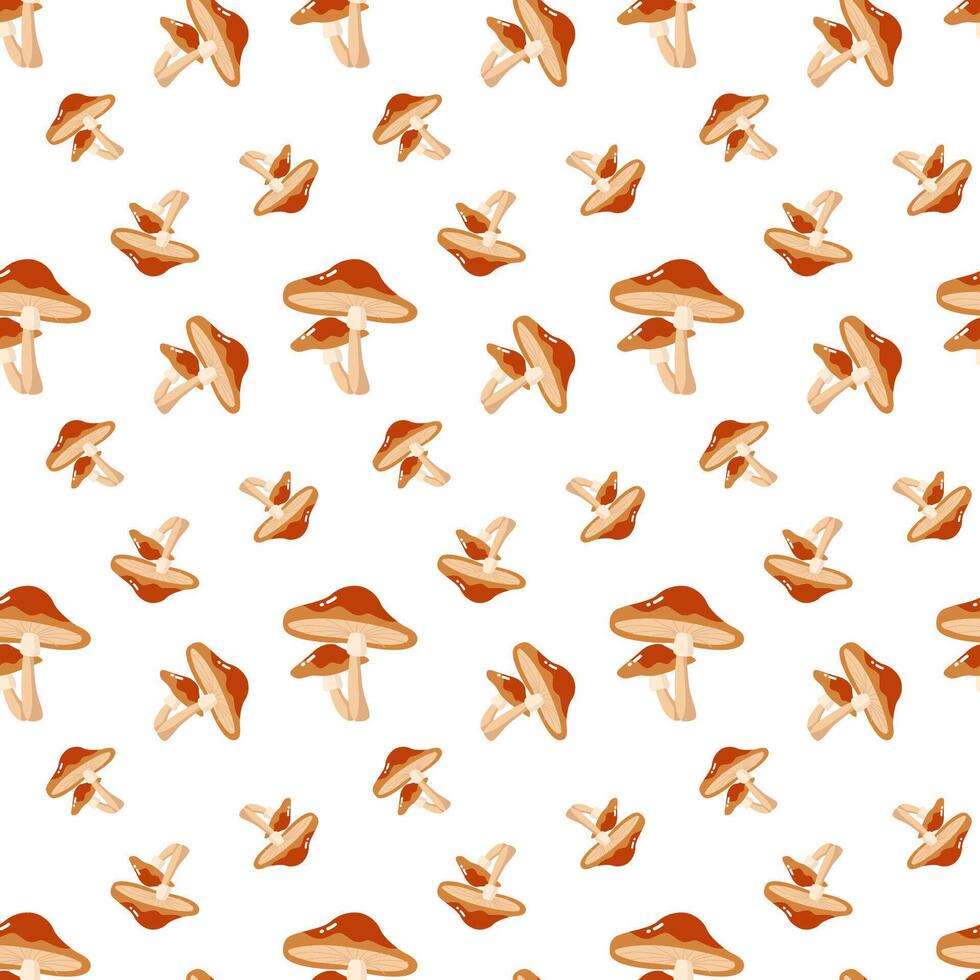 autumn seamless pattern with mashroom vector