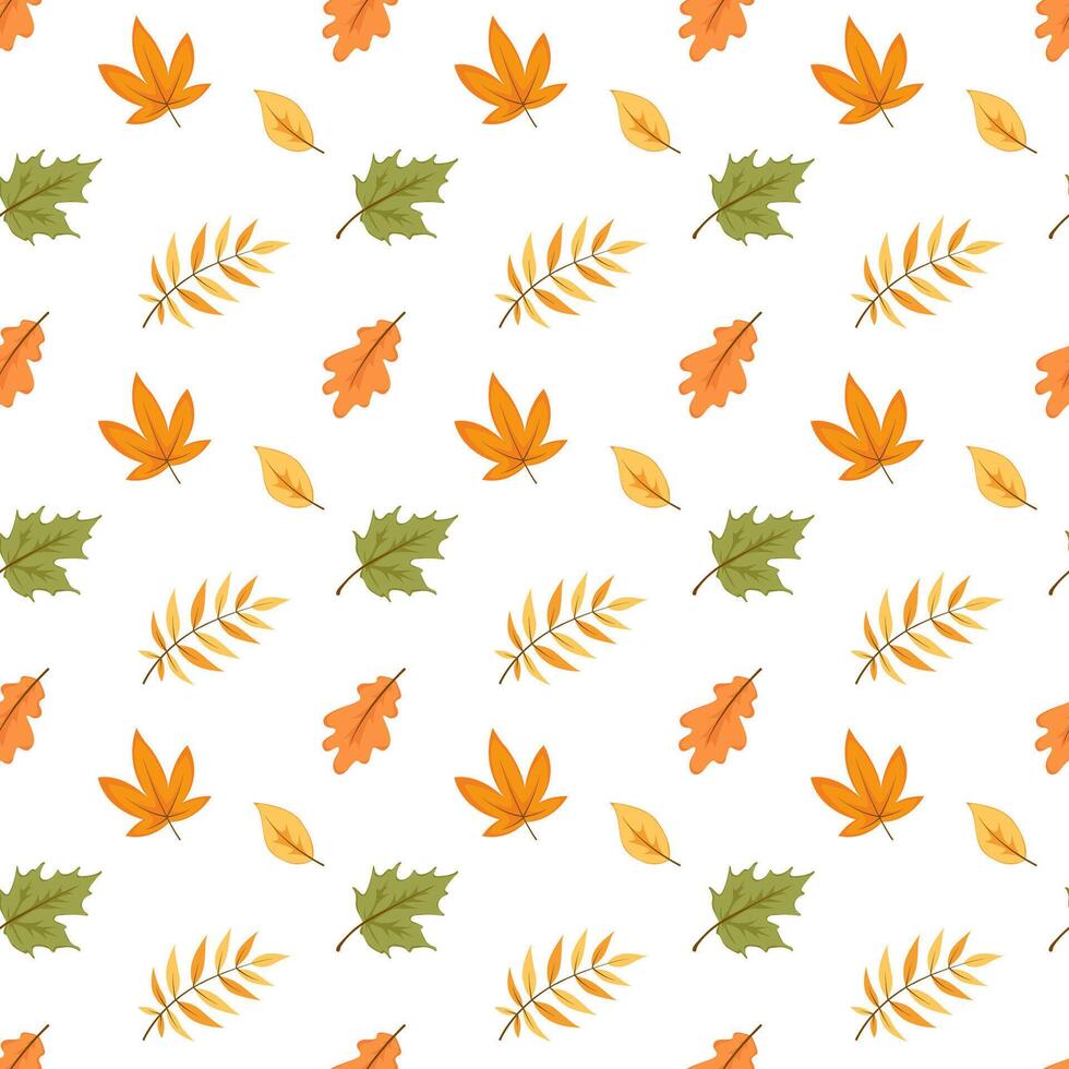 autumn leaves seamless pattern vector