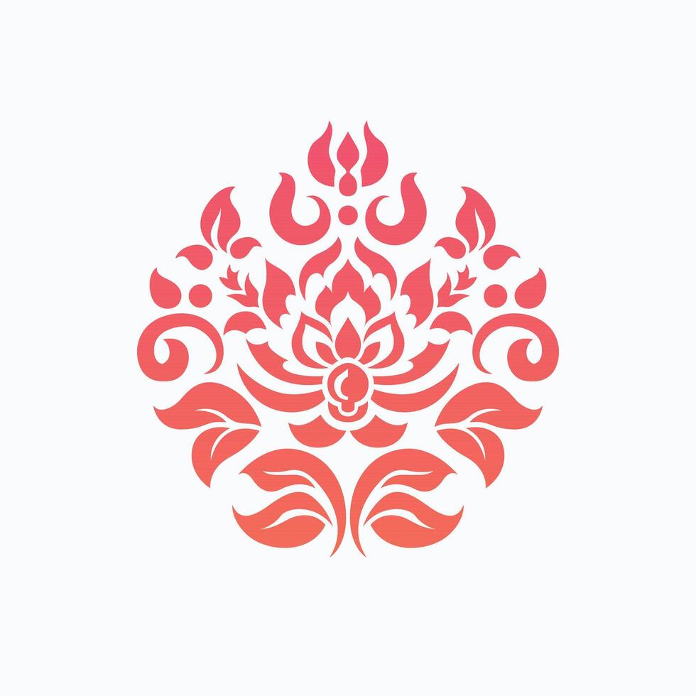 A symmetrical floral mandala design with intricate patterns and shapes vector