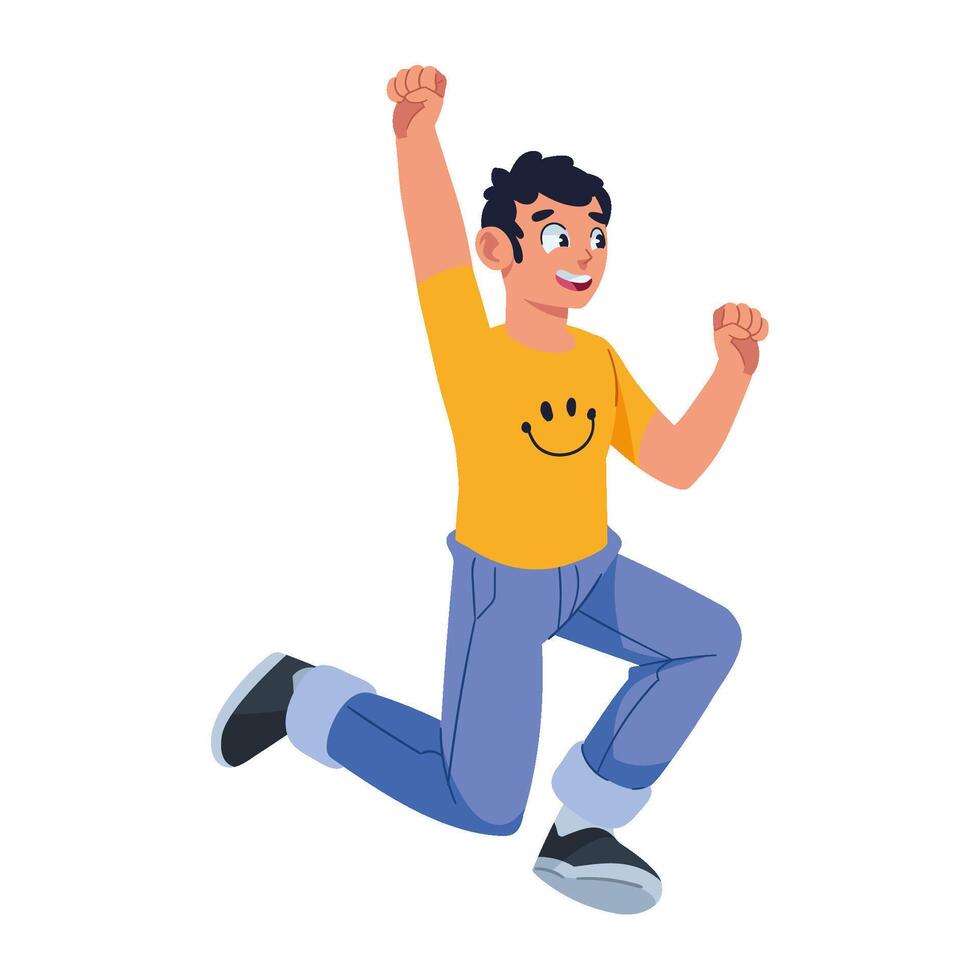 yellow day happy man vector