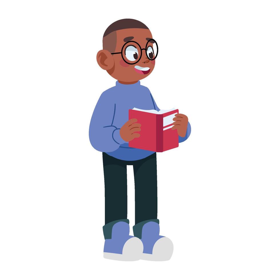 reader boy with a book vector