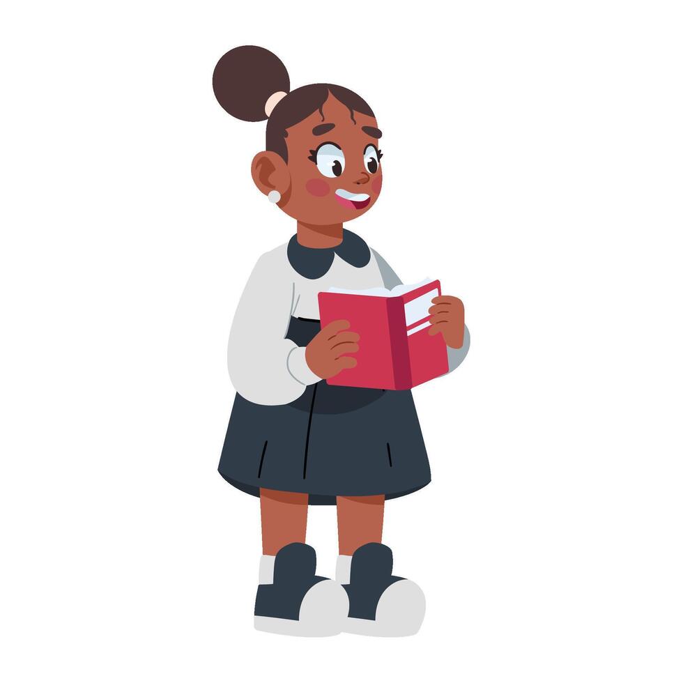 reader girl character vector