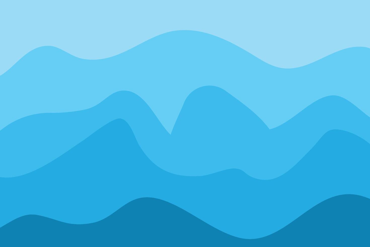 Water Wave Background Design, Abstract Blue Ocean Walpaper Template vector