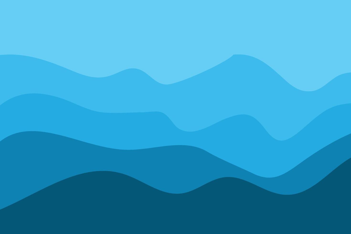 Water Wave Background Design, Abstract Blue Ocean Walpaper Template vector