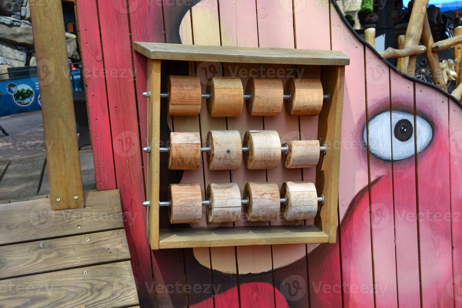 in playground differs wooden boxes photo