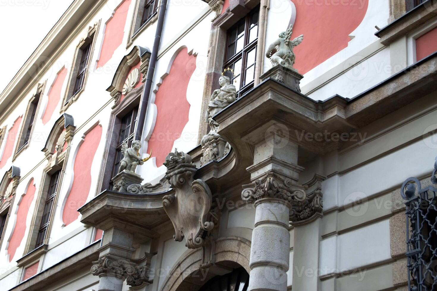 Ancient buildings on Ostrow Tumski at daytime in Wroclaw photo