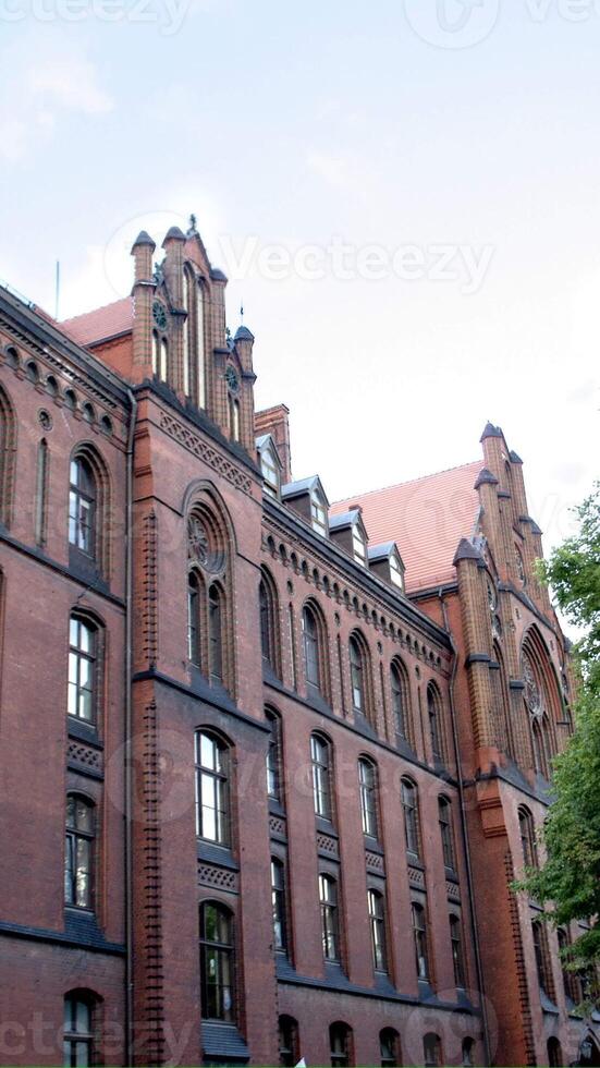 Ancient buildings on Ostrow Tumski at daytime in Wroclaw photo