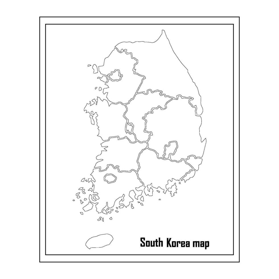 South Korea country map icon vectors illustration symbol design