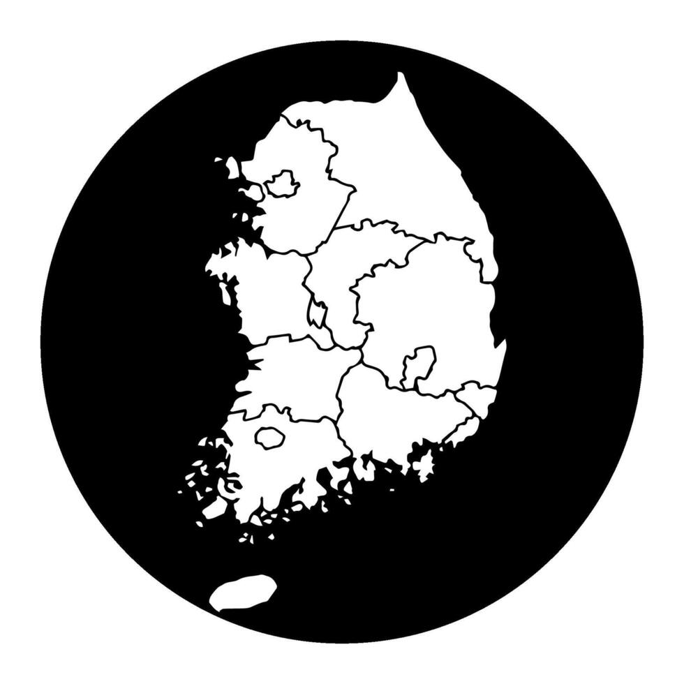 South Korea country map icon vectors illustration symbol design