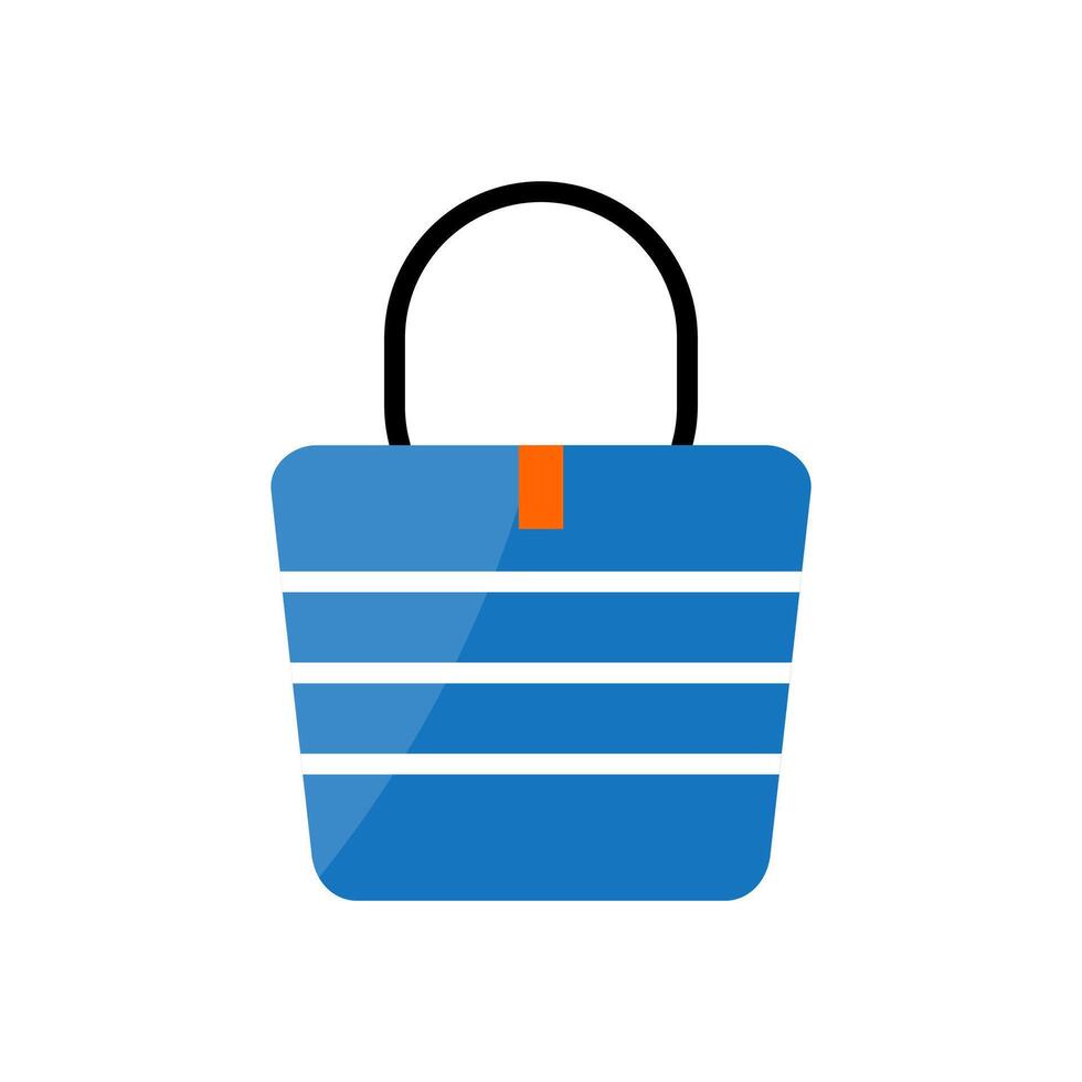 shopper bag in summer. on isolated white background editable. vector
