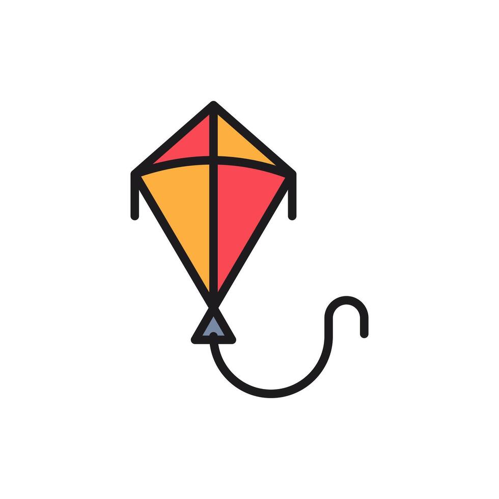 kite icon,toy, isolated white background editable. vector