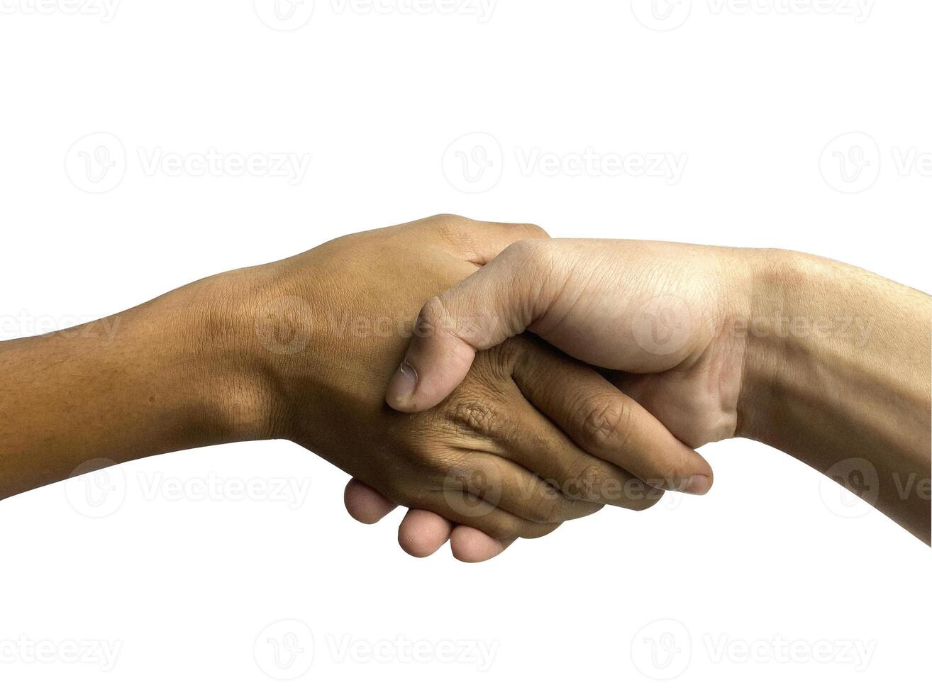 Handshake. Isolated from white background. Agreement concept. Unity. photo