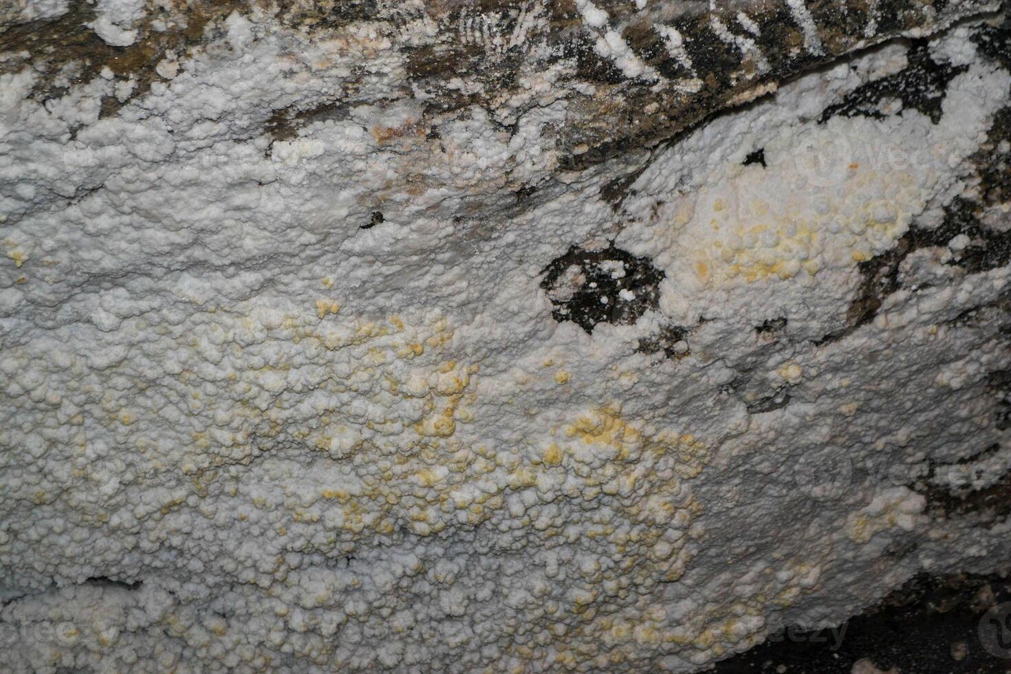 Close Up of marine Salt lake texture and sea salt particles photo