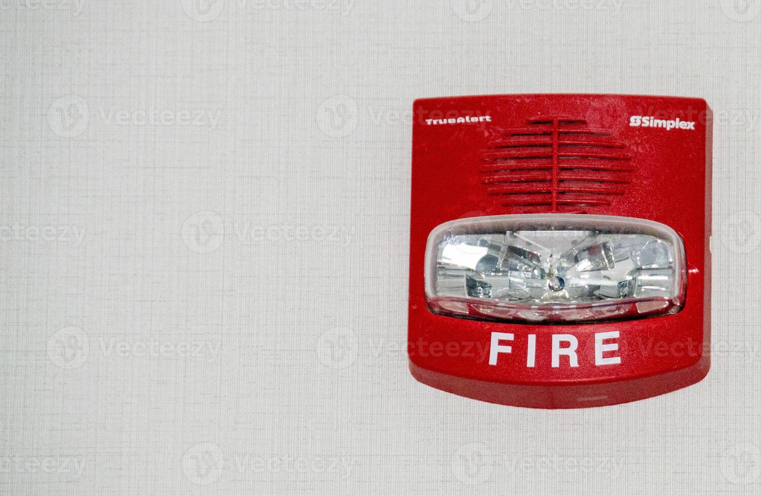 Fire alarm. Strobe light to alert in case of fire. photo