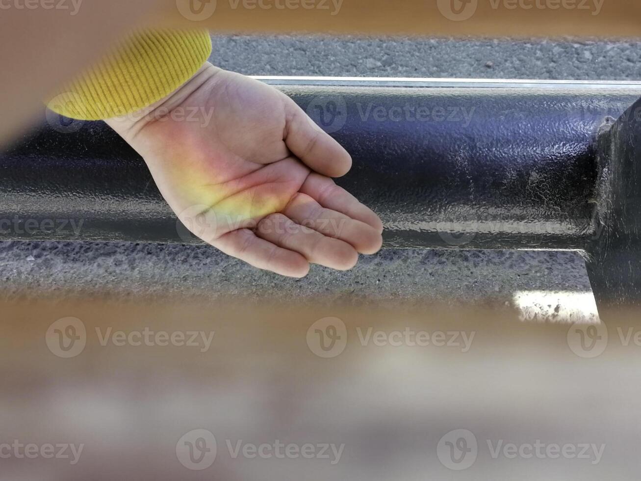 Bringing in healing light - parallel healing hands with bright white light photo