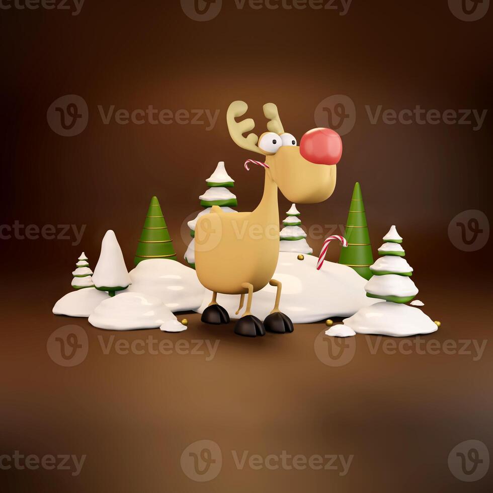 New 2022 Year is coming. Deer in snow photo