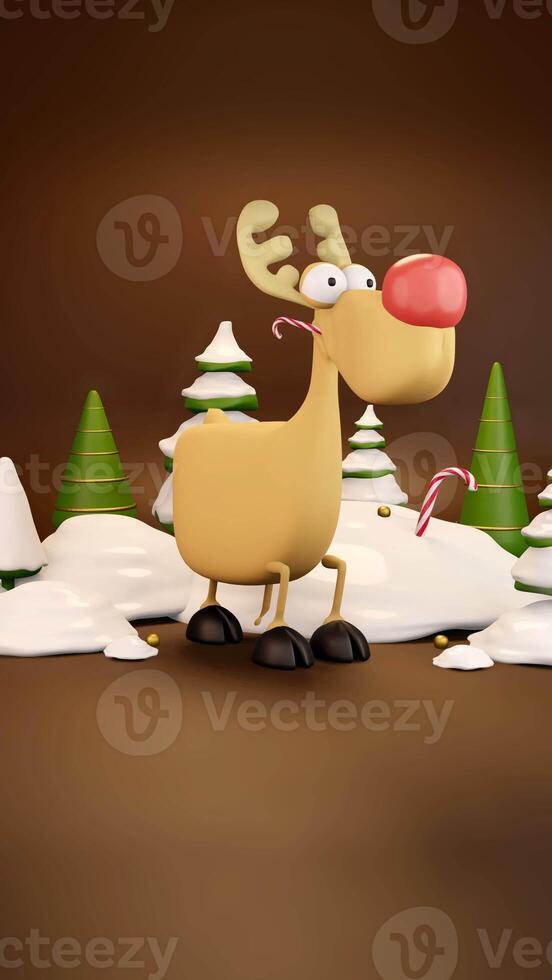 New 2022 Year is coming. Deer in snow photo