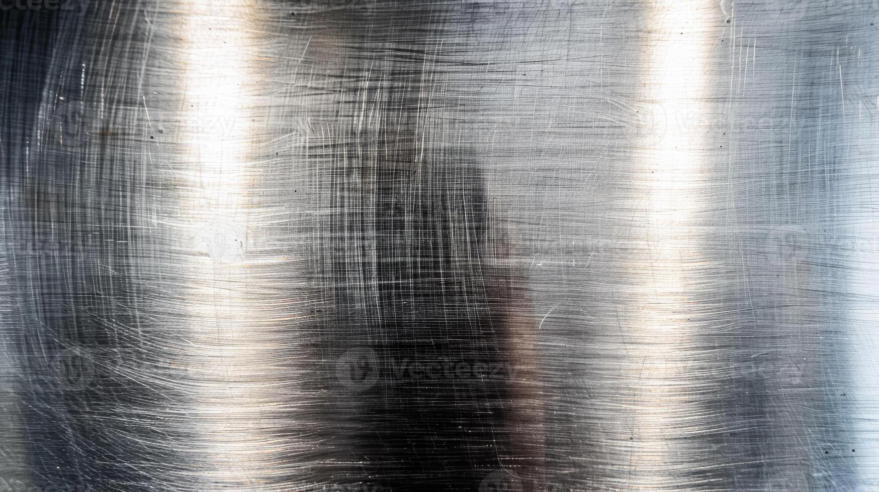 A wide shot of a bright polished nickel surface with slight wear marks photo