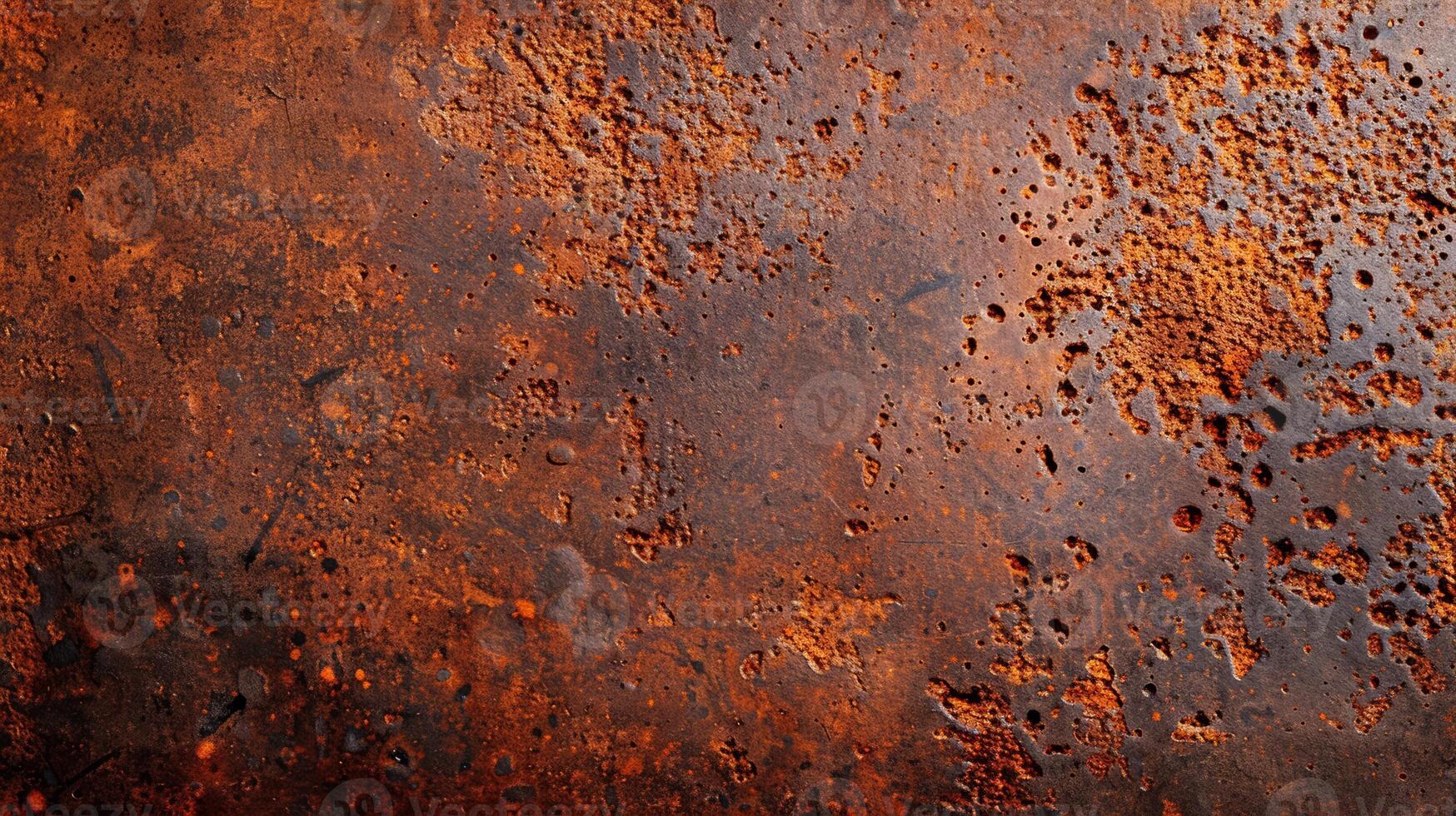 Textured surface of oxidized iron with deep red and brown rust ideal for grunge backgrounds photo
