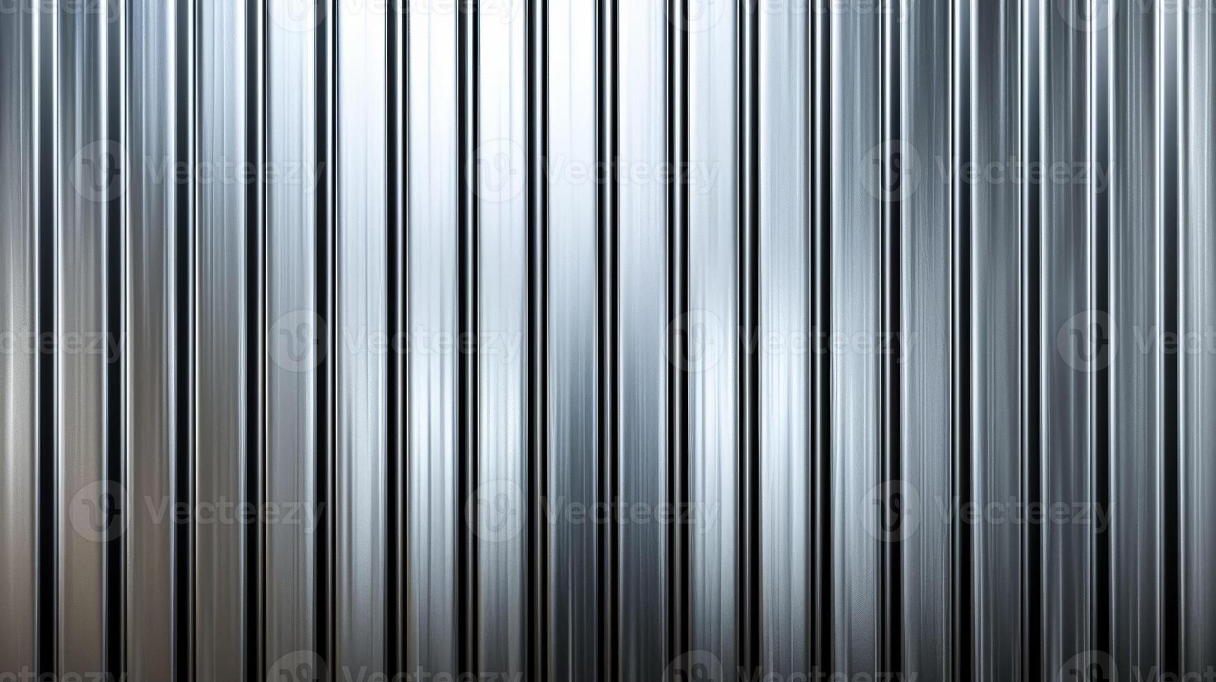 Metal background with a sleek vertical grain pattern smooth and polished finish silver and gray tones photo