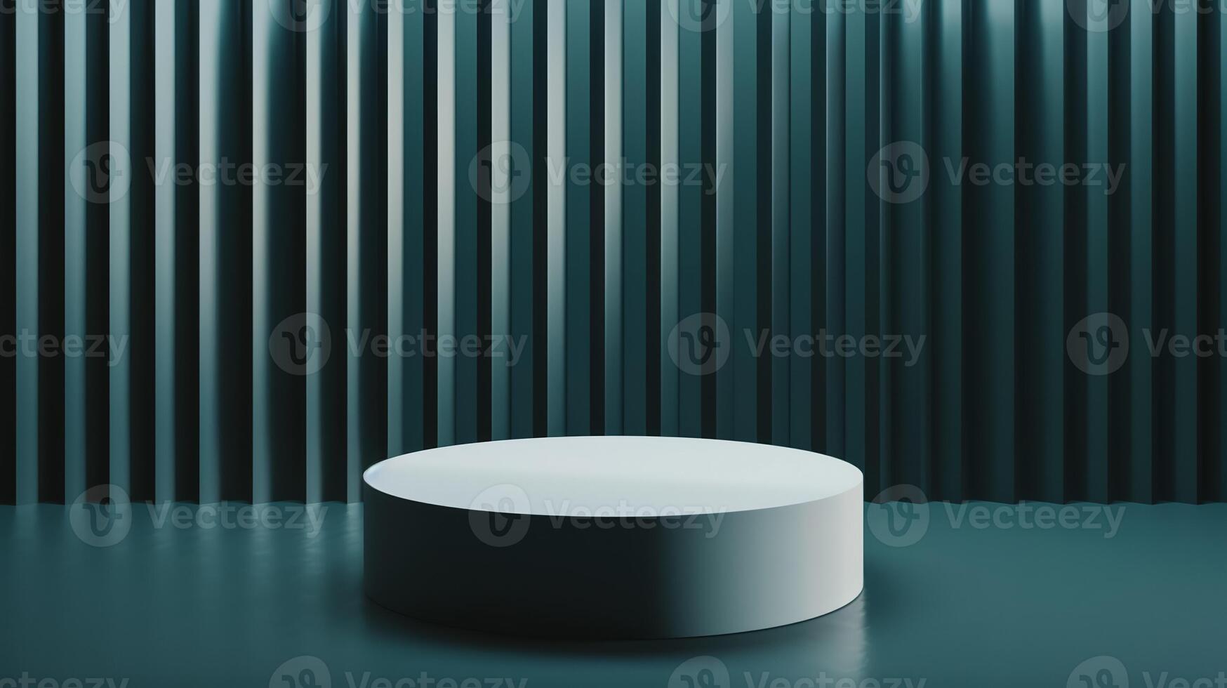 3D podium on a titanium background sleek and modern with a dark gray metallic sheen photo