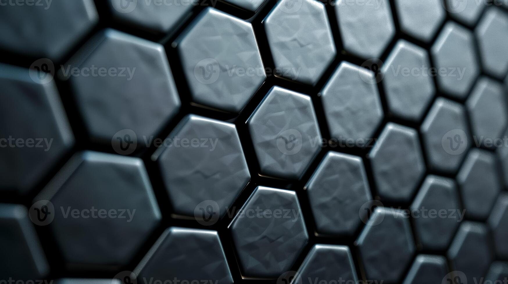 Textured metal background with hexagonal pattern and reflective surface modern industrial look silver and dark gray tones photo