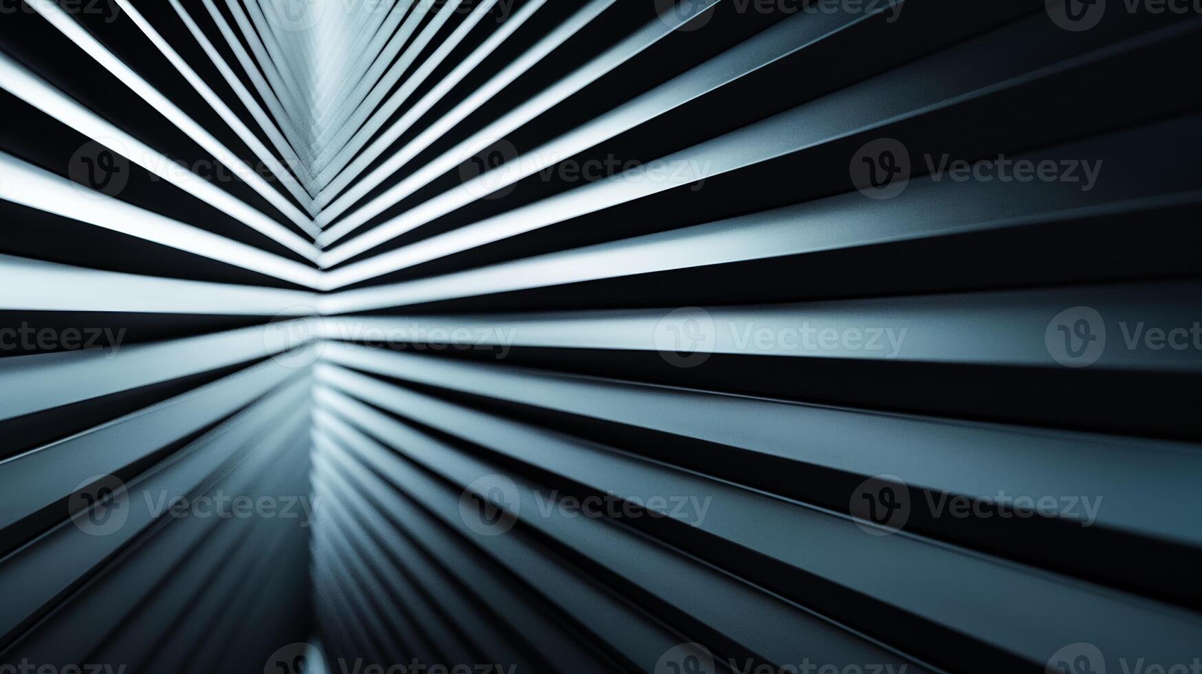 Abstract wall with diagonal light patterns futuristic architecture metallic silver and black tones photo