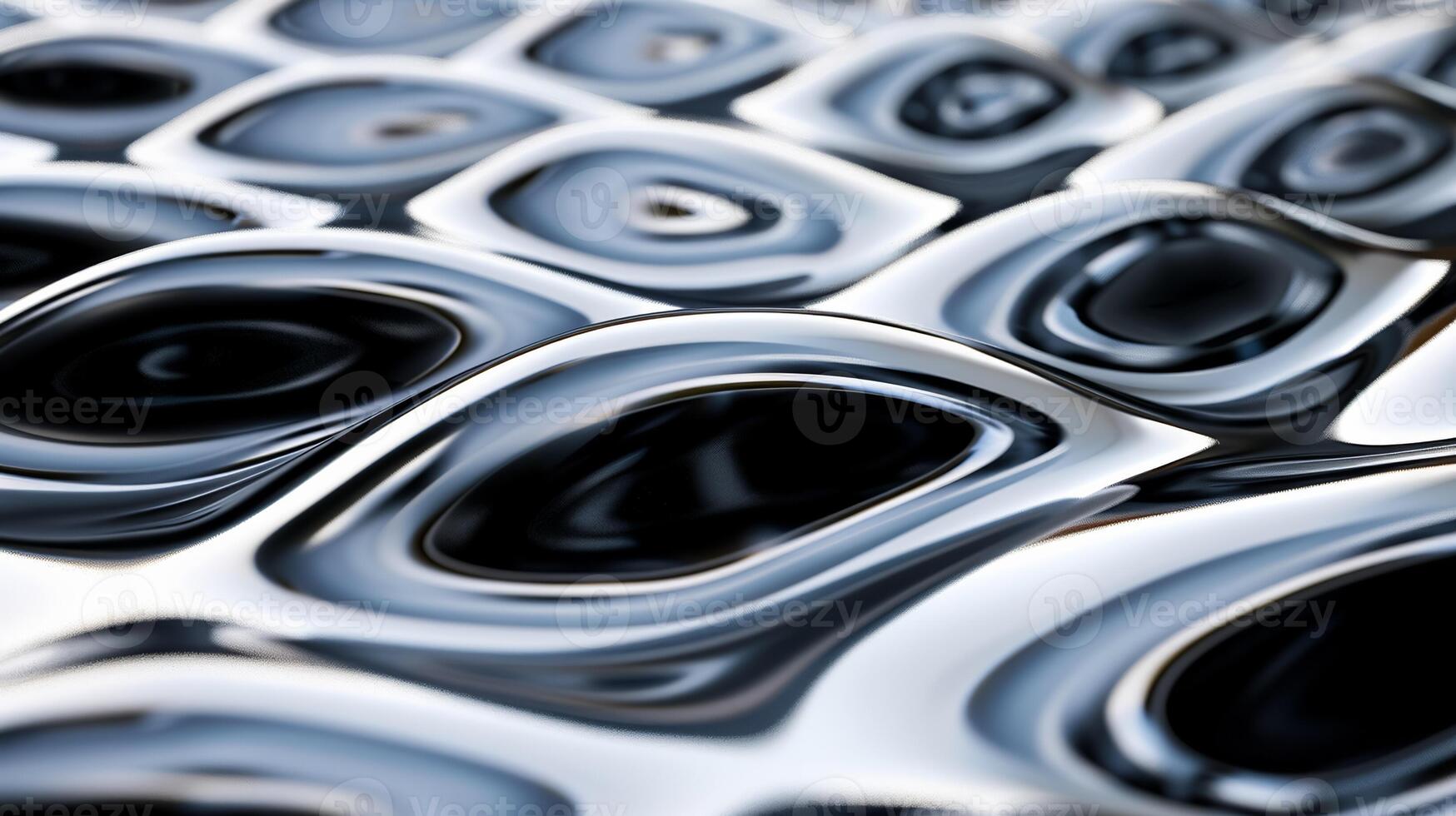 Zoomed in view of a hafnium surface smooth and silvery grey with slight reflections photo