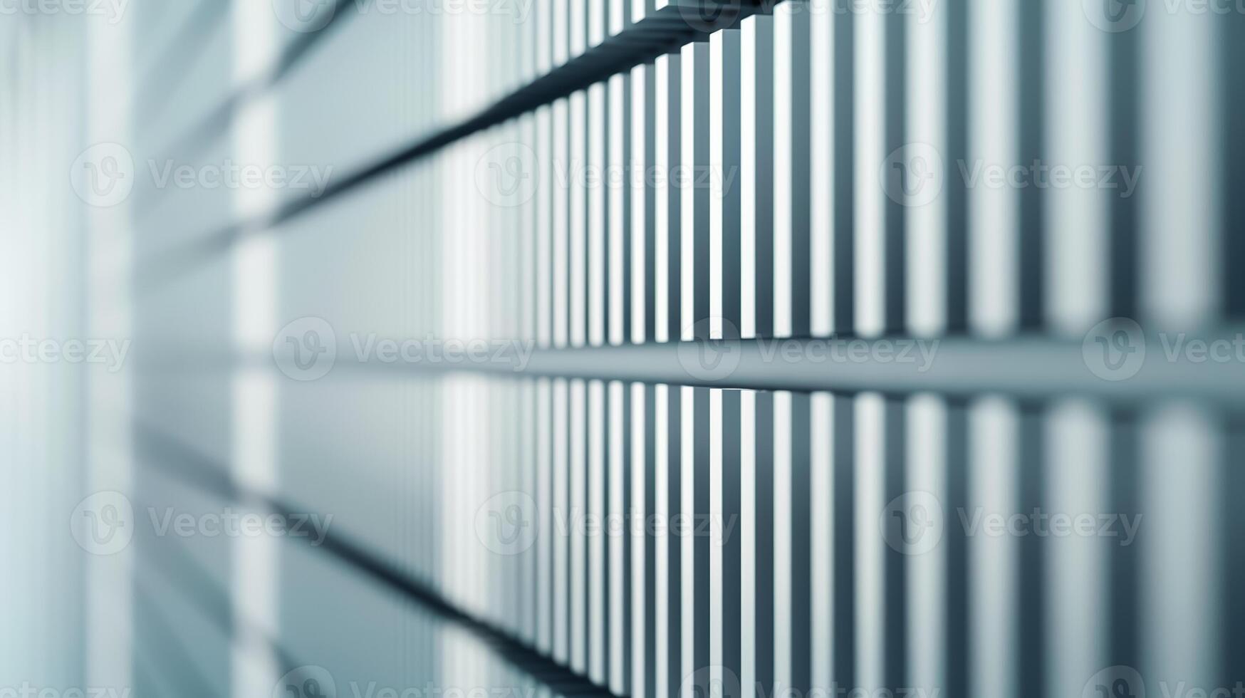 Close up of a sleek wall with light highlighting vertical grooves modern architecture light gray tones photo