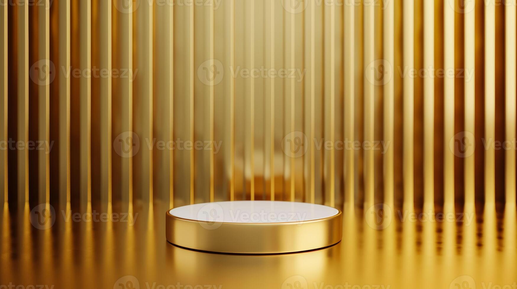 3D podium on a gold background luxurious and radiant with a smooth glossy finish photo