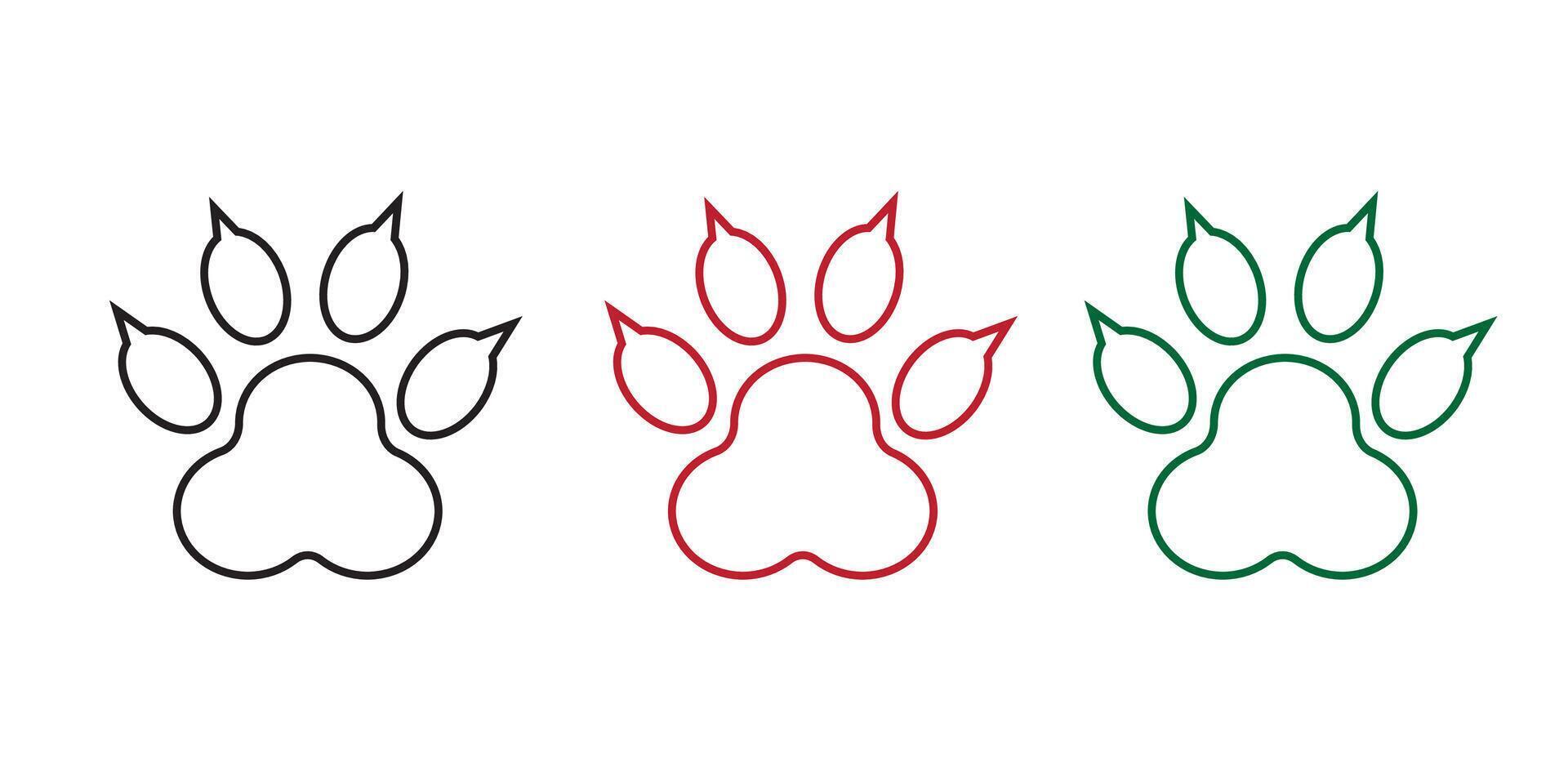 illustration of a black animal paw print silhouette vector