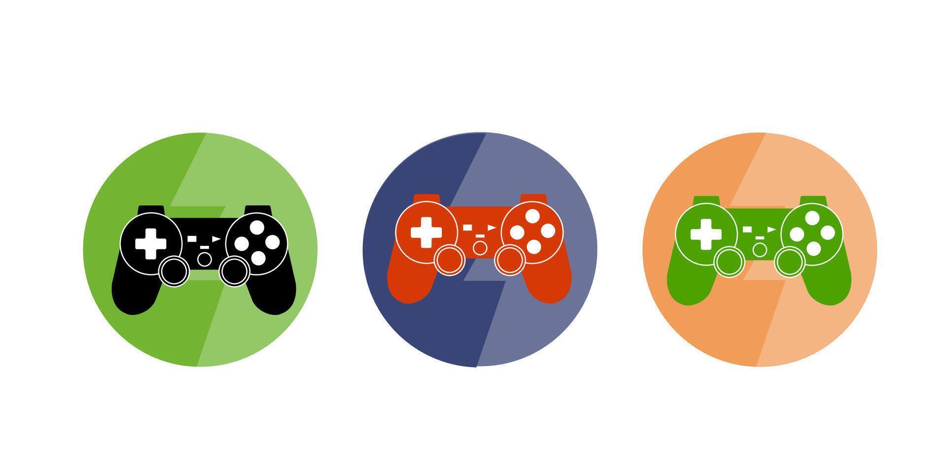 Gamepad, Game Controller or Joystick Icon Flat Design. vector