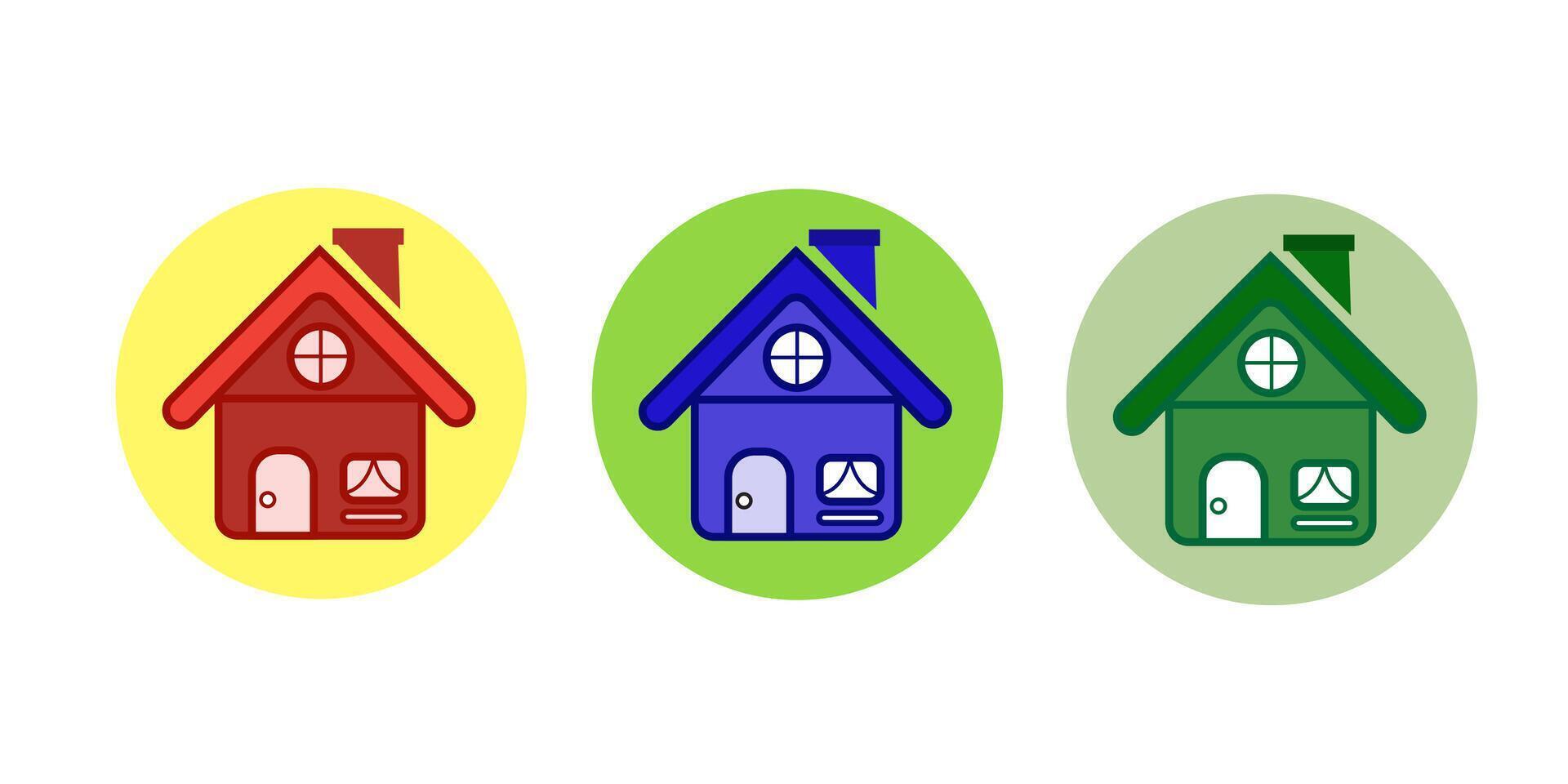 House icons set. Home icon collection. Real estate. Flat style houses symbols for apps and websites on whit ebackground vector